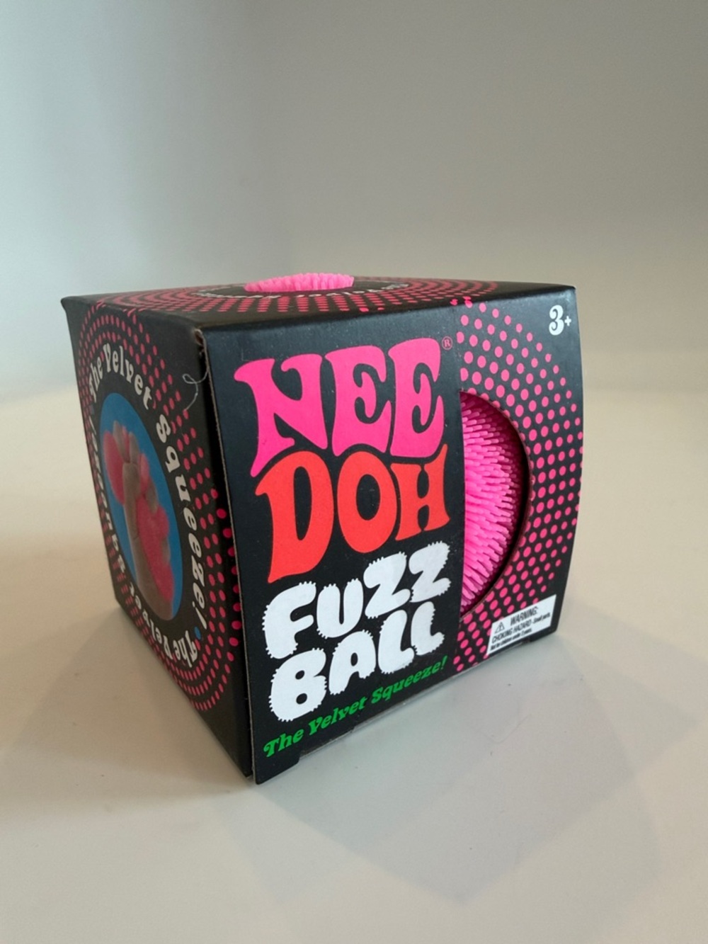 NEEDOH Fuzz Ball - Hot Pink Velvet Squeeze NEW